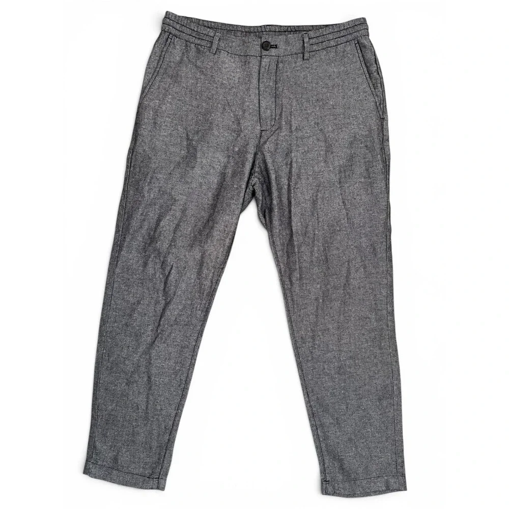 Banana Republic Athletic Linen Blend Pants Mens 32 Desert Thyme Green Resort